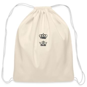 King and Queen Crown - Cotton Drawstring Bag - natural - Front