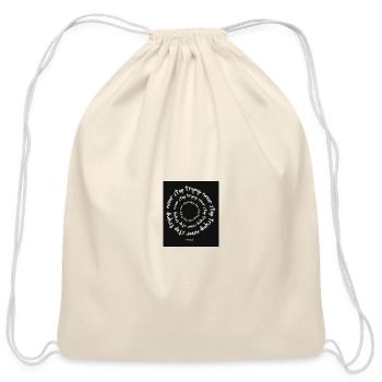Never Stop Trying Spiral Typography - Cotton Drawstring Bag - natural - Front