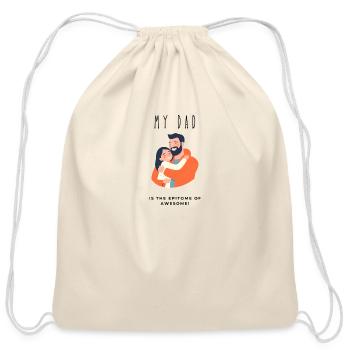 DAD IS MY HERO - Cotton Drawstring Bag - natural - Front