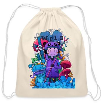 Wild Dreamer Neon Mushrooms - Cotton Drawstring Bag - natural - Front