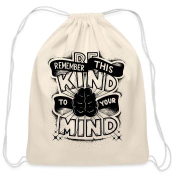 Typography T Shirt - Cotton Drawstring Bag - natural - Front