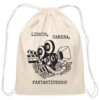 Lights, Camera, Fantasticness! - Cotton Drawstring Bag - natural - Front