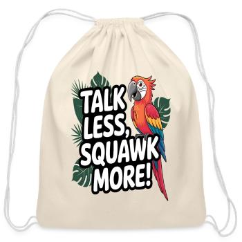 Vibrant Parrot Speech Bubble Design - Cotton Drawstring Bag - natural - Front