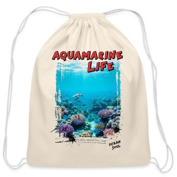 Ocean Soul: Raw Depths - Cotton Drawstring Bag - natural - Front