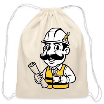 Blueprint Brew Builder - Cotton Drawstring Bag - natural - Front