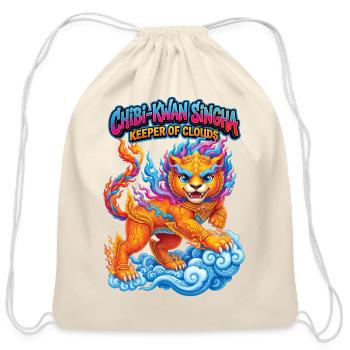 Guardian of the Golden Lion of the Neon Flame Clou - Cotton Drawstring Bag - natural - Front