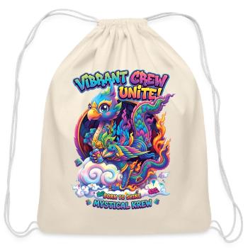 Vibrant Crew Unite Mystical Garuda Naga Street Art - Cotton Drawstring Bag - natural - Front