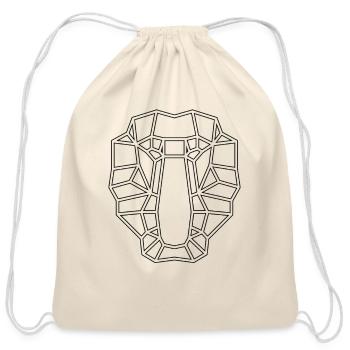 monkey low poly - Cotton Drawstring Bag - natural - Front
