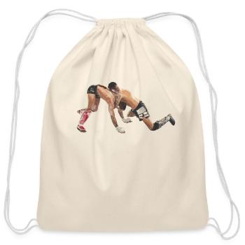 wrestling - Cotton Drawstring Bag - natural - Front