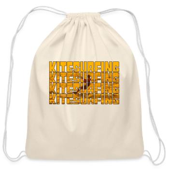 kitesurfing - Cotton Drawstring Bag - natural - Front