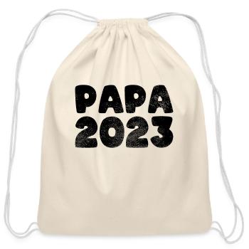 papa 2023 - Cotton Drawstring Bag - natural - Front