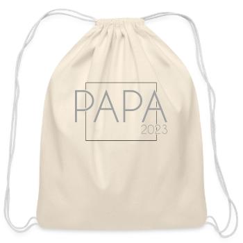 papa 2023 - Cotton Drawstring Bag - natural - Front