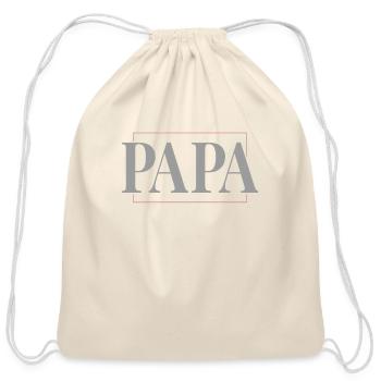 papa logo - Cotton Drawstring Bag - natural - Front