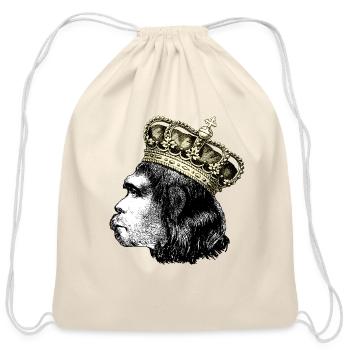 The Neanderthal King - Funny Prehistoric Man RE - Cotton Drawstring Bag - natural - Front