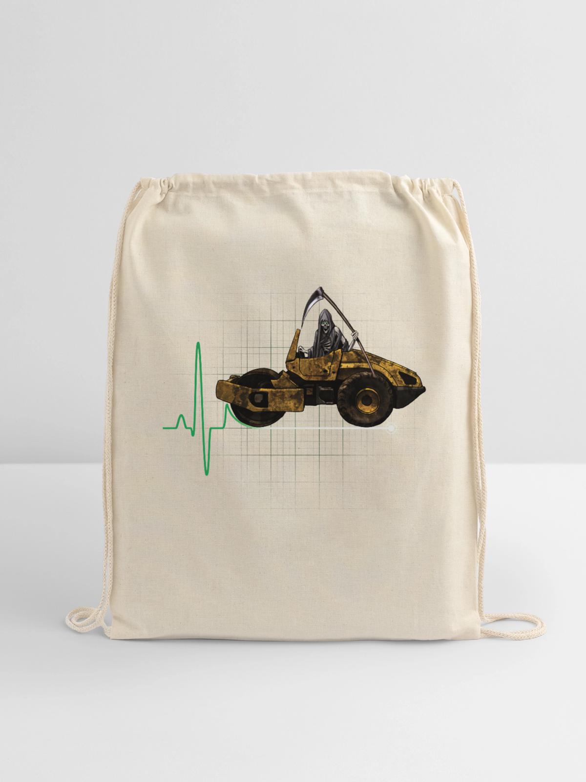 The Grim Roller - Cotton Drawstring Bag - natural - Front