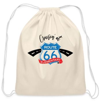 Cruisin' at Route 66 Elementary - Cotton Drawstring Bag - natural - Front