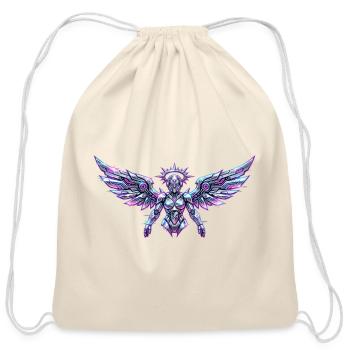 Neon Angelic Mech Wings - Cotton Drawstring Bag - natural - Front