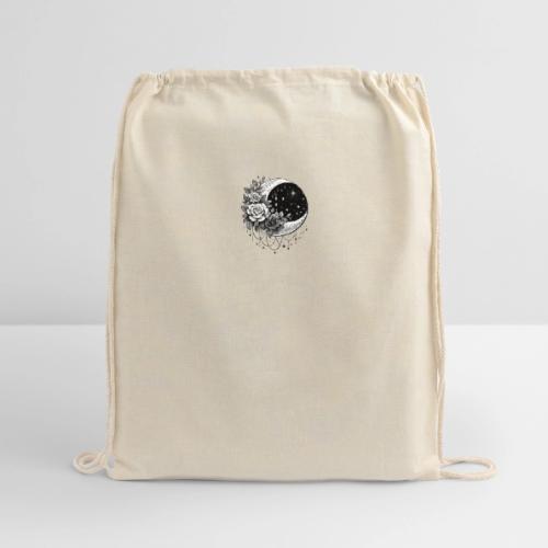 Crescent Moon Floral - Cotton Drawstring Bag