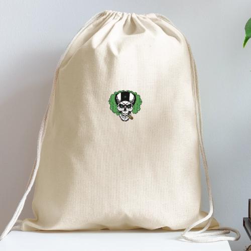 skull smoke cloud 2 - Cotton Drawstring Bag