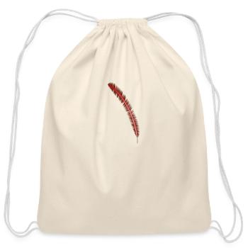 Red feather - Cotton Drawstring Bag - natural - Front