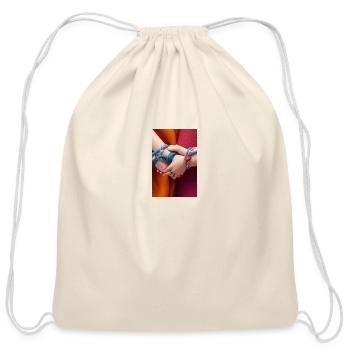 Mains enlacées avec bracelets assortis illustra - Cotton Drawstring Bag - natural - Front