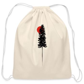 Pine Tree Sunset - Cotton Drawstring Bag - natural - Front