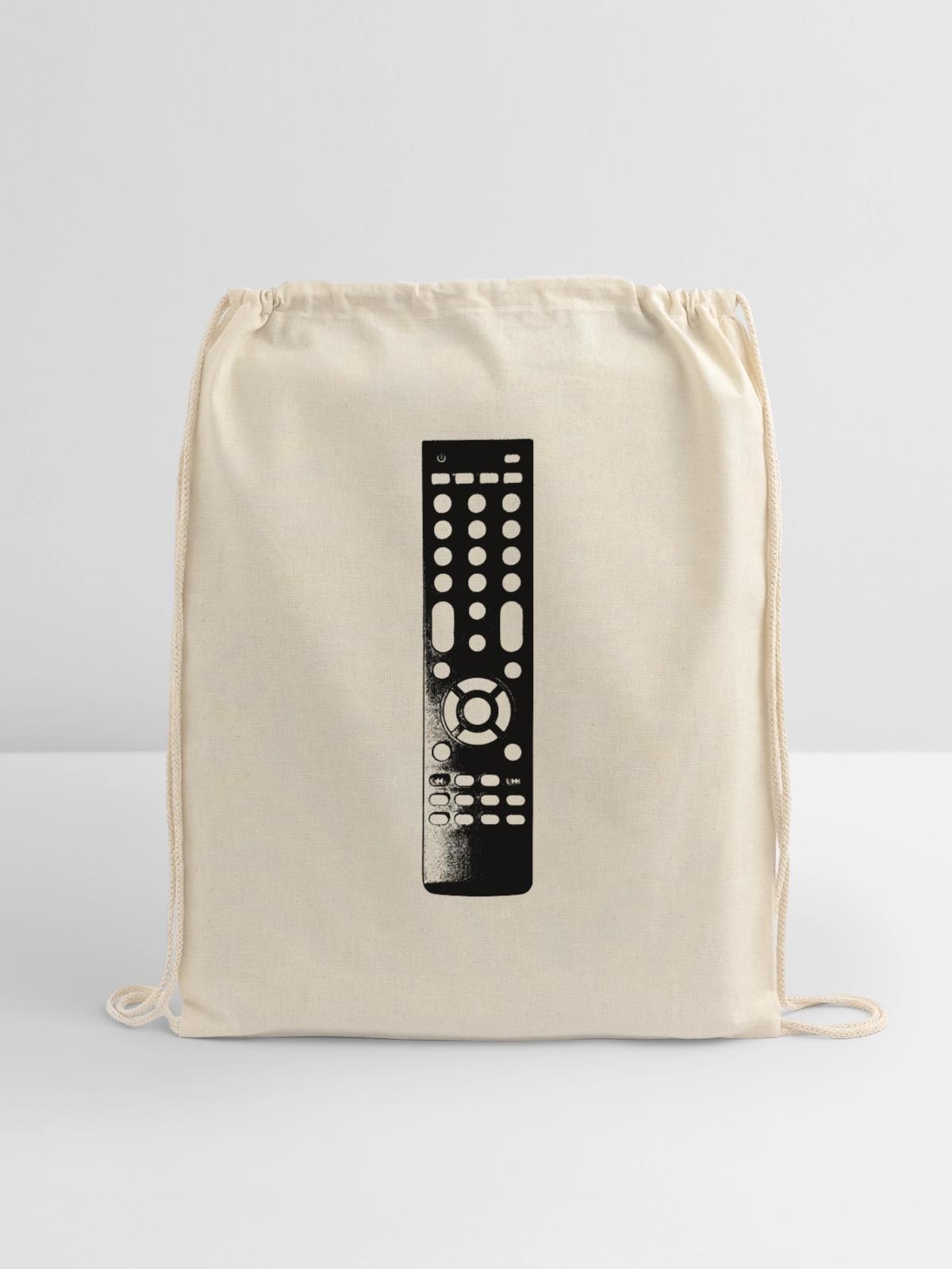 Remote Control - Cotton Drawstring Bag - natural - Front