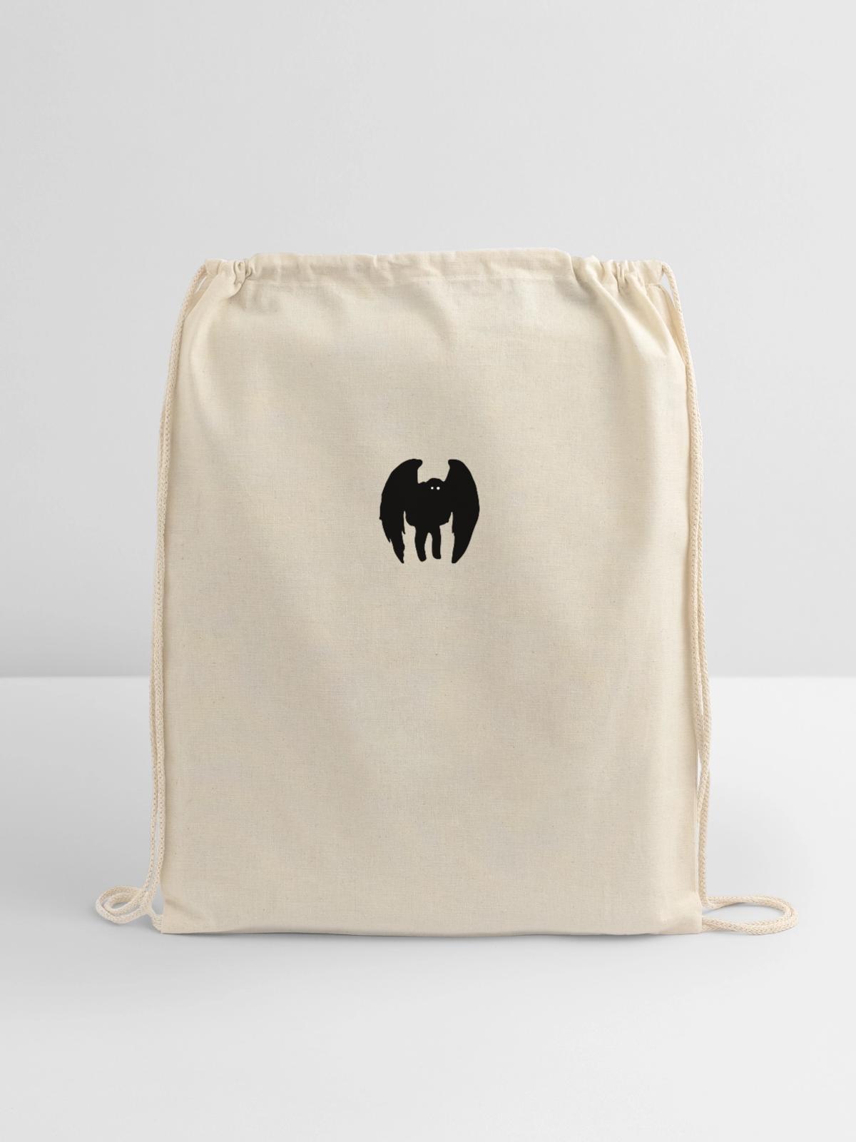 Mothman - Cotton Drawstring Bag - natural - Front