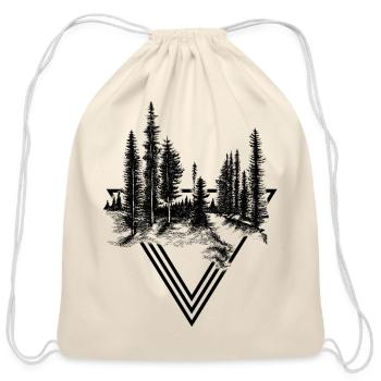 Pine trees - Cotton Drawstring Bag - natural - Front