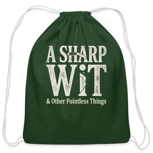 A Sharp Wit & Other Pointless Things - Knife Pun - Cotton Drawstring Bag