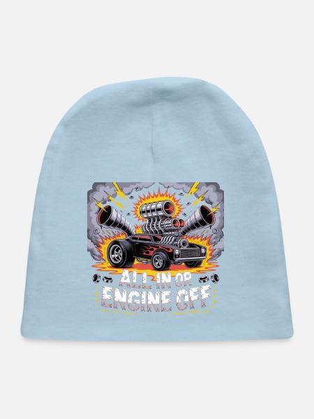 All In or Engine Off - Baby Cap - light blue - Front