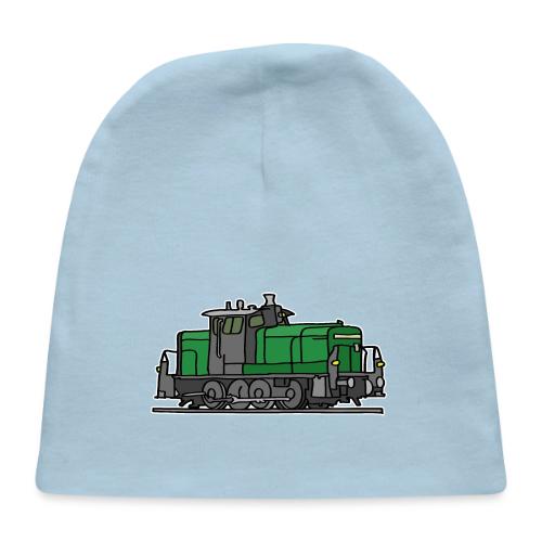 Green diesel locomotive, train, railway - Baby Cap