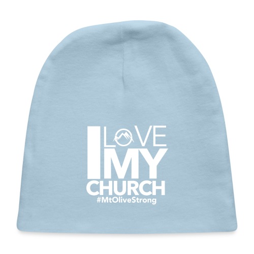 I Love My Church White Logo - Baby Cap