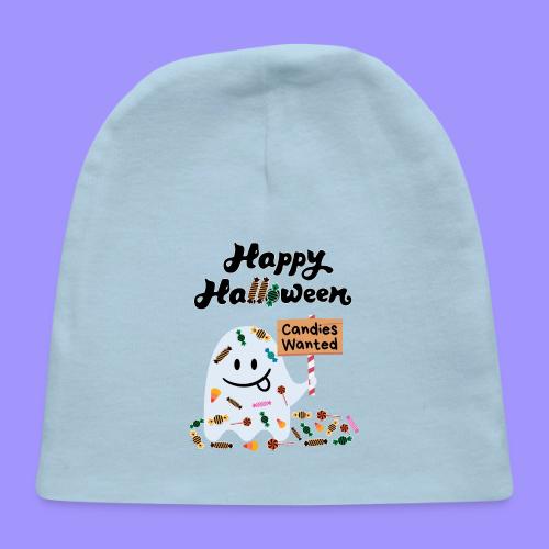 Cute Kawaii Ghost | Halloween Candies Wanted - Baby Cap