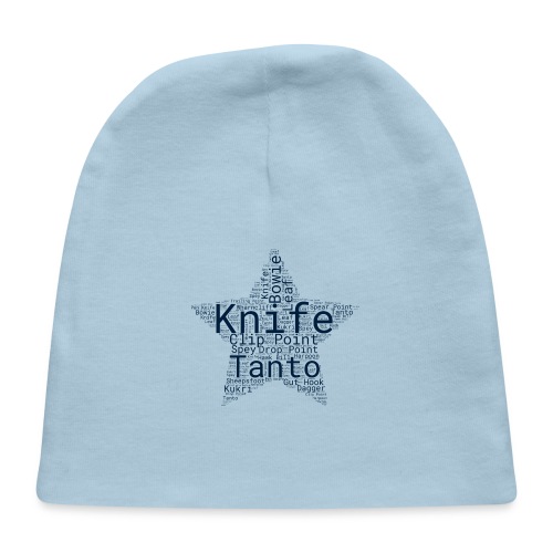 Knife Word Art Design in a Star - Baby Cap