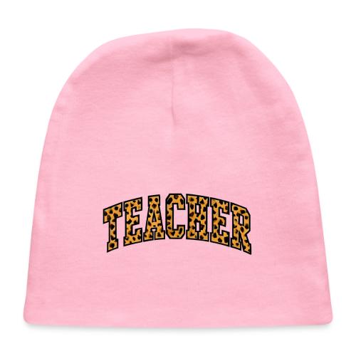Leopard Print Teacher Typography - Baby Cap