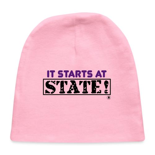 It Starts at STATE! - Purple Distressed Block - Baby Cap