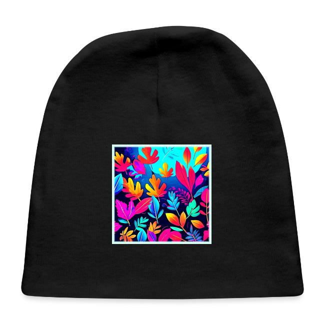 Neon Leaf Paradise Art