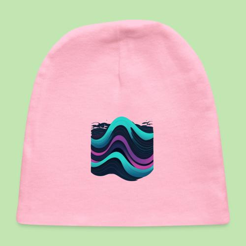 Abstract Wavy Ocean Pattern - Baby Cap