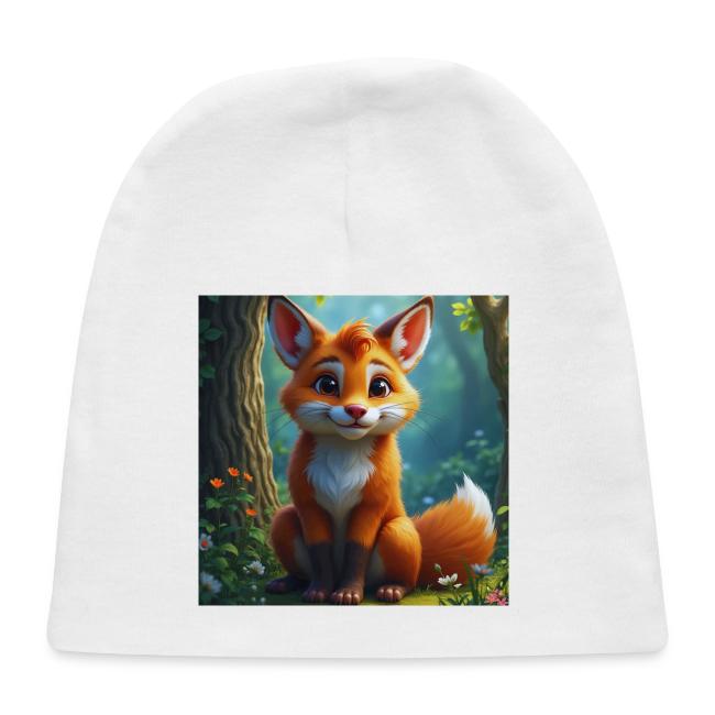 Magical fantasy fox in enchanted forest scene