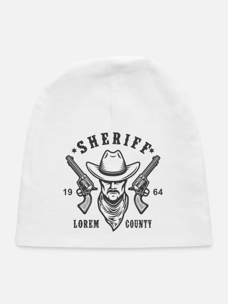 Western Sheriff Cowboy Design - Baby Cap - white - Front