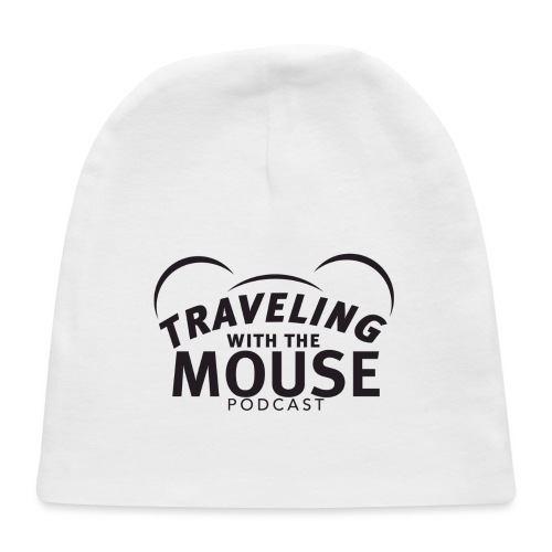 TravelingWithTheMouse logo transparent blk LG Crop - Baby Cap