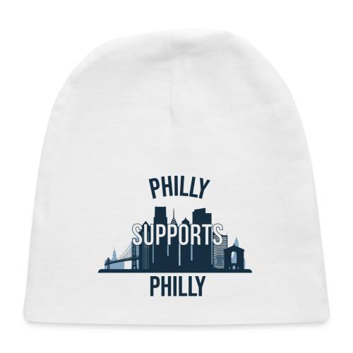 Philly Supports Philly skyline blue transparentbg - Baby Cap