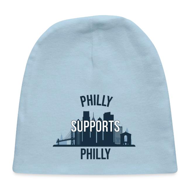 Philly Supports Philly skyline blue transparentbg