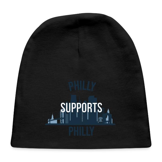 Philly Supports Philly skyline blue transparentbg