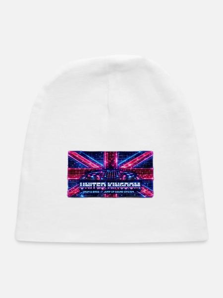 Neon UK Drum & Bass Flag - Baby Cap - white - Front