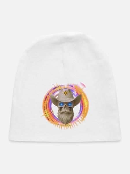 Sheriff Cowboy Skull. - Baby Cap - white - Front