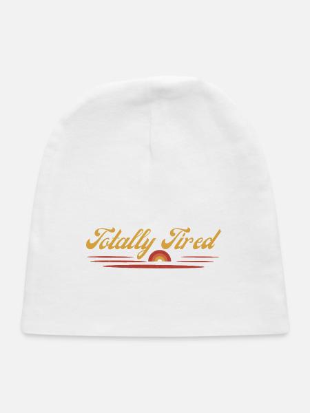 Totally Tired Retro Vintage Sunset Graphic - Baby Cap - white - Front