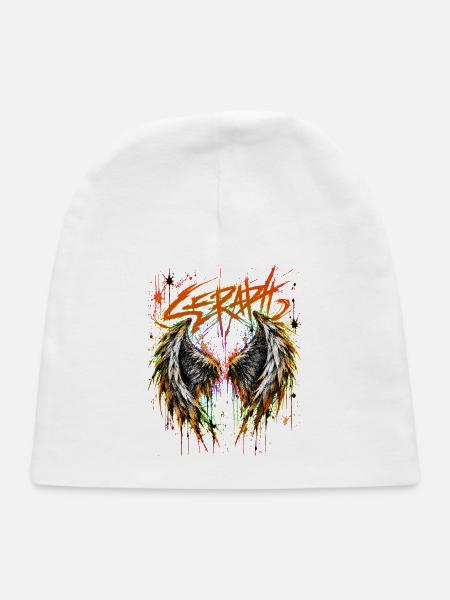 Seraph Edgy Streetwear Angel Wings Graphic T-Shirt - Baby Cap - white - Front