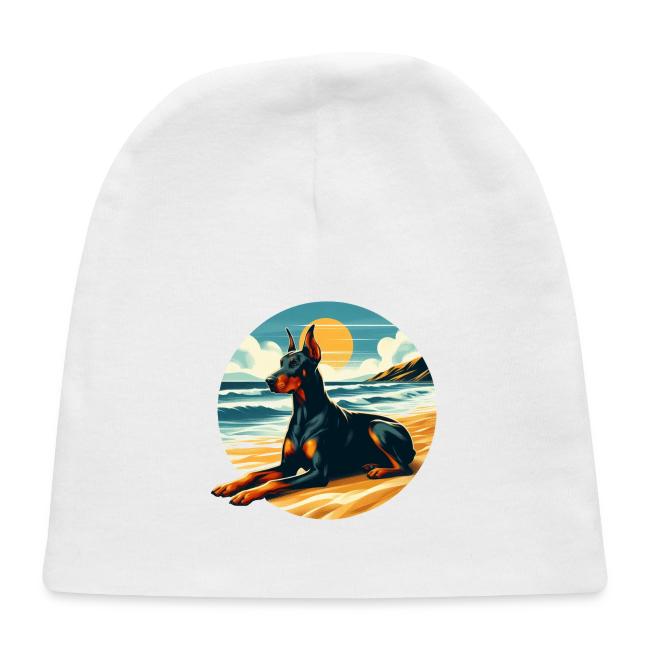 Doberman On The Beach